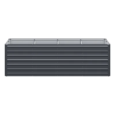 Green Fingers Galvanised Garden Bed 320x80x77cm - Durable, Rustproof Planter Box for Herbs, Vegetables & Flowers