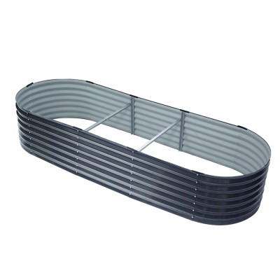 Green Fingers 240x80x42cm Oval Raised Garden Bed | Galvanised SGCC Steel | Rustproof, Durable, Easy Assembly Green Fingers 240x80x42cm Oval Raised Garden Bed | Galvanised SGCC Steel | Rustproof, Durable, Easy Assembly