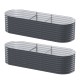 Green Fingers x2 Raised Garden Bed Kit Oval 240x80x56cm Galvanised Steel Rustproof Vegetable Planter Outdoor