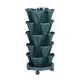 Greenfingers 5 Tier Stackable Garden Bed - Plastic Planters with Auto Drainage & Casters for Indoor/Outdoor Use