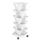 Greenfingers 5-Tier Stackable Garden Bed - 75cm Plastic Planter with Auto Drainage & Casters for Indoor/Outdoor Use