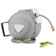 Green Fingers 30M Retractable Water Hose Reel with Auto Rewind, UV-Resistant PVC, Brass Spray Gun, and 180° Swivel Mount