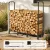 Gardeon 120cm Firewood Rack Black - Heavy-Duty Steel, 3 Sizes, Ventilated Design, 200kg Capacity, Includes 4 Tools