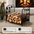 Gardeon 48cm Firewood Rack – Heavy-Duty Iron, 50kg Capacity, Weather-Resistant, with Tools for Indoor/Outdoor Use