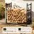 Gardeon Firewood Rack 84cm Black Iron Storage with Tools | Indoor/Outdoor Use | 180kg Capacity | Weather-Resistant