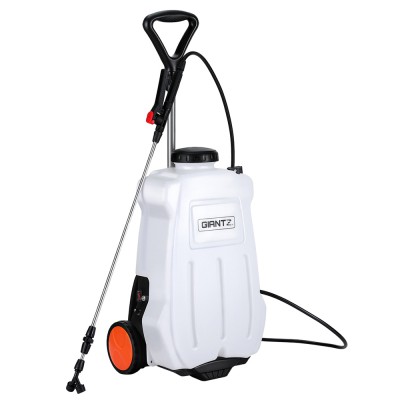 Giantz 20L Electric Weed Sprayer - Backpack & Trolley, Stainless Steel Wand, 4 Nozzles, Ergonomic Design, 1-Year Warranty