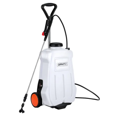 Giantz 20L Electric Weed Sprayer - Backpack & Trolley, Stainless Steel Wand, 4 Nozzles, Ergonomic Design, 1-Year Warranty