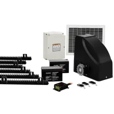 LockMaster Solar-Powered Automatic Sliding Gate Opener Kit, 600KG Capacity, 6M Length, 10W Solar Panel, 3 Remotes
