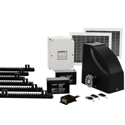 LockMaster Solar-Powered Sliding Gate Opener Kit, 600KG, 6M, with 20W Panel, Remote Control, Auto-Close, 1-Year Warranty