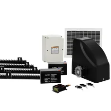 LockMaster Solar Sliding Gate Opener Kit with 10W Panel, 600KG Capacity, 4M Rail, Auto-Close, and Safety Features