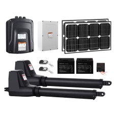 LockMaster Dual Swing Gate Opener 800KG with 40W Solar Panel, Gentle Start/Stop, Auto-Close, Remote Control, IP44