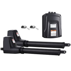 LockMaster Double Swing Gate Opener Kit - 800KG Capacity, 5.5m Width, 24V Motor, Dual Remote, Weatherproof Box