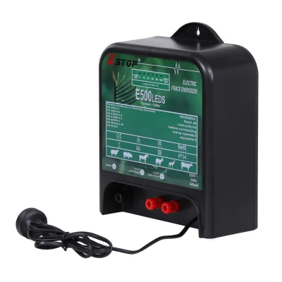 XSTOP 5J Electric Fence Energiser EL500LEDS, 120km Range, 220-240V AC, IP54, LED Indicators, Energy Efficient, CE/