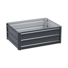 Greenfingers 80x60x30cm Galvanised Steel Raised Garden Bed - Rustproof, Durable, Perfect for Veggies & Herbs