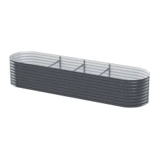 Greenfingers Raised Garden Bed 320x80x56cm - Galvanised SGCC Steel, Rustproof & Durable Planter Box for Veggies & Herbs