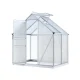 Green Fingers Aluminium Polycarbonate Greenhouse 1.3x1.9x2.0m Premium Garden Shed with Lockable Door & Gutter System