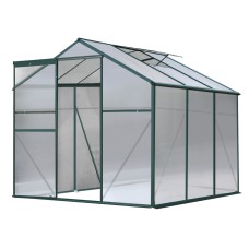 Green Fingers 1.9x1.9x1.83M Aluminium Greenhouse | UV-Resistant Polycarbonate | Durable, Spacious, Easy Assembly