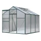 Green Fingers 1.9x1.9x1.83M Aluminium Greenhouse | UV-Resistant Polycarbonate | Durable, Spacious, Easy Assembly