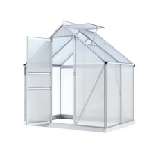 Green Fingers Aluminium Polycarbonate Greenhouse 3.1m x 1.9m x 2.0m with Lockable Door and Gutter System