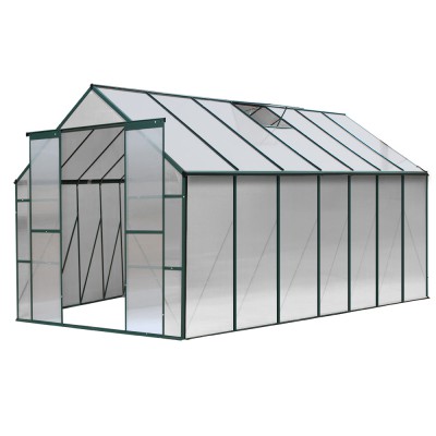 Greenfingers 4.43x2.44x2.15M Aluminium Polycarbonate Greenhouse—UV-Resistant, Lockable, Easy Install, 23.24