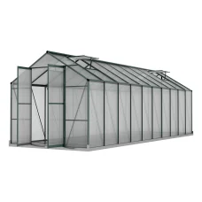 Greenfingers 6.3x2.44x2.1M Aluminium Greenhouse | UV-Resistant Polycarbonate Panels | Durable Garden Shed with Vents