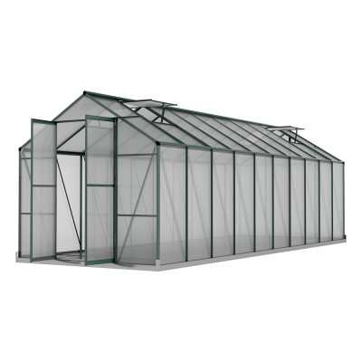 Greenfingers 6.3x2.44x2.1M Aluminium Greenhouse | UV-Resistant Polycarbonate Panels | Durable Garden Shed with Vents Greenfingers 6.3x2.44x2.1M Aluminium Greenhouse | UV-Resistant Polycarbonate Panels | Durable Garden Shed with Vents