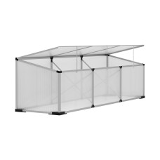 Greenfingers 180x50x50CM Aluminium Polycarbonate Cold Frame Greenhouse - UV-Resistant, Unbreakable Panels, Easy Install