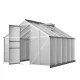 Greenfingers 3x2.5x1.95M Aluminium Polycarbonate Greenhouse with Twin-Wall Panels, Lockable Door, and Gutter System