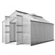 Greenfingers Aluminium Greenhouse 4.1x2.5x2.26M | Double Doors, UV Resistant, Sturdy Frame, Gutter System