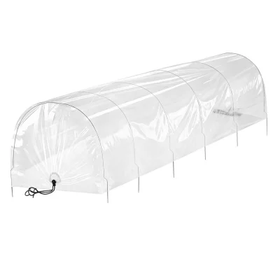 Green Fingers Mini Greenhouse Tunnel 300x45x30cm - Clear PVC & Steel Frame for Frost Protection & Healthy Plant Growth