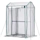 Green Fingers Mini Greenhouse 1.0x0.8x1.5M PE Cover, Steel Frame, Roll-Up Zipper Door, Weatherproof Plant Shelter