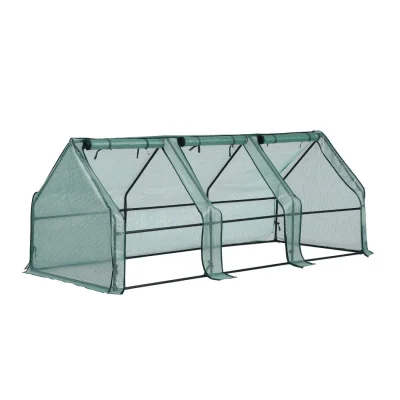 Green Fingers Mini Greenhouse 240x90x90cm - Sturdy Steel Frame & Weather-Resistant PE Cover for Year-Round Plant Growth