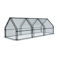 Greenfingers 2.7x0.9M Mini Greenhouse with Raised Planter Box - Durable PVC, Easy Setup, All-Weather Protection