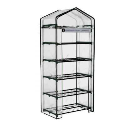 Greenfingers 5-Tier Mini Greenhouse 1.9x0.7x0.5M - Durable PVC Cover, Weatherproof, Easy Setup, Ideal for Pat