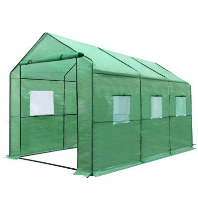 Greenfingers 3.5x2x2M Walk-In Greenhouse Tunnel - Sturdy Steel Frame, PE Cover, 6 Vent Windows, Easy Tool-Free Setup
