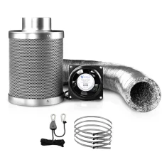 Greenfingers 6" Hydroponics Ventilation Kit - Silent Fan, Activated Carbon Filter, 5m Fire-Resistant Aluminium Ducting