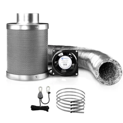 Greenfingers 6" Hydroponics Ventilation Kit - Silent Fan, Activated Carbon Filter, 5m Fire-Resistant Aluminium Ducting