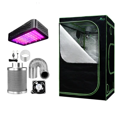 Greenfingers Grow Tent Light Kit 120x120x200CM, 1000W Full Spectrum LED, 6" Vent Fan, Carbon Filter, 5m Duct