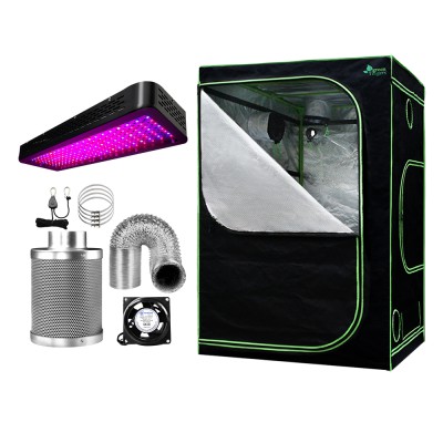 Greenfingers Full Spectrum LED Grow Tent Kit 2000W with 150x150x200CM Tent, 4" Vent Fan, Carbon Filter, 5m Duct