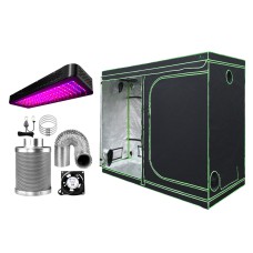 Greenfingers 240x120x200CM LED Grow Tent Kit 2000W Full Spectrum Light, 6" Vent Fan & Carbon Filter, 100,000hr Lif