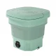 Devanti Portable Washing Machine, PP Plastic, 8L Capacity, Green, Foldable, Germicidal Blue Light, Travel-Friendly