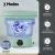 Devanti Portable Washing Machine, PP Plastic, 8L Capacity, Green, Foldable, Germicidal Blue Light, Travel-Friendly