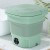 Devanti Portable Washing Machine, PP Plastic, 8L Capacity, Green, Foldable, Germicidal Blue Light, Travel-Friendly