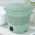 Devanti Portable Washing Machine, PP Plastic, 8L Capacity, Green, Foldable, Germicidal Blue Light, Travel-Friendly