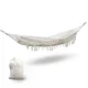 Gardeon Tassel Hammock Chair: Cosy 200x150cm Polyester Cotton Blend, 150kg Capacity, Indoor/Outdoor Use, Cream