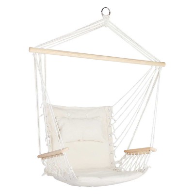 Gardeon Cream Hammock Chair with Armrests – Durable Polyester Cotton, 120kg Capacity, Timber Rail, Indoor/Outdoor Use Gardeon Cream Hammock Chair with Armrests – Durable Polyester Cotton, 120kg Capacity, Timber Rail, Indoor/Outdoor Use