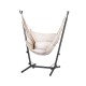 Gardeon Hammock Chair with Stand, Polyester-Cotton, Cream, 100x45x145cm, Outdoor/Indoor Relaxation Retreat