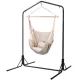 Gardeon Outdoor Hammock Chair with Stand, Polyester Cotton Blend, Cream, 100x45x145cm, Durable & Weather-Resistant