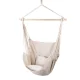 Gardeon Cream Hammock Chair - Outdoor/Indoor Hanging Seat with Timber Rail, 2 Cushions, 180kg Capacity, 100x45x145cm