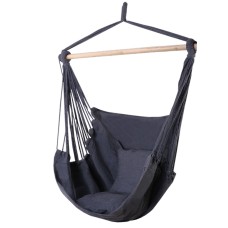 Gardeon Outdoor Hammock Chair with Cushions, Grey - Durable Polyester Cotton, 180kg Capacity, Easy Install, 100x45x145cm